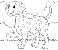 Walking Dalmatian Dog - coloring page n° 1007