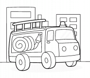 Cartoon Fire Truck - coloring page n° 1015