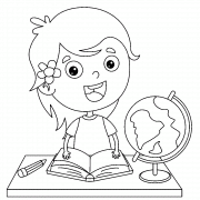 School Girl - coloring page n° 1016