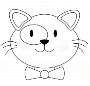 Cat with a bow tie - coloring page n° 1021