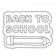 Back To School (label with pencil) - coloring page n° 1028