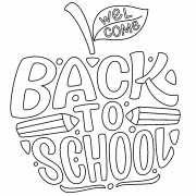 Welcome Back To School (apple shaped) - coloring page n° 1029