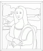 Mona Lisa, by Leonardo da Vinci - coloring page n° 103