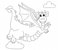 Cartoon Dragon - coloring page n° 1045