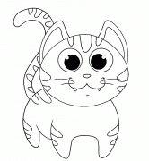 Funny Cat - coloring page n° 1050