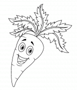 Smiling Carrot Character - coloring page n° 1058