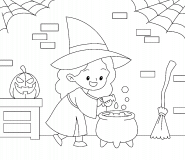 Witch Cooking Potion - coloring page n° 1065