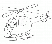 Cartoon Helicopter - coloring page n° 1067