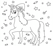 Halloween Unicorn - coloring page n° 1083