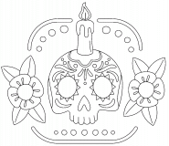 Skull with a Candle - coloring page n° 1087