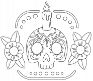 Skull with a Candle - coloring page n° 1087