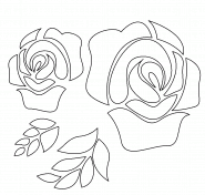 Stylized Red Roses - coloring page n° 1100