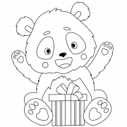 Christmas Panda - coloring page n° 1101