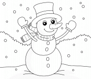 Cute Snowman - coloring page n° 1104