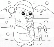 A Christmas Penguin - coloring page n° 1105