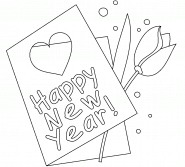 Happy New Year Greeting Card - coloring page n° 1108