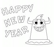Happy New Year! - coloring page n° 1111