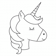 Cute Unicorn Face - coloring page n° 1114