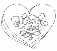 Heart Thank You - coloring page n° 1116