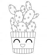 Kawaii Cacti - coloring page n° 1118