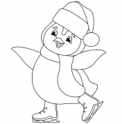 Penguin Ice Skating - coloring page n° 1123