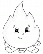Cartoon Fire - coloring page n° 1128