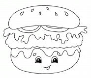 Cartoon Burger - coloring page n° 1135