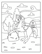 Horse in farm - coloring page n° 1140