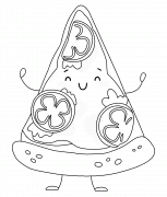 Cartoon Pizza Slice - coloring page n° 1145