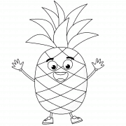 Cartoon Pineapple - coloring page n° 1159