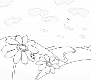 Summer field with daisies - coloring page n° 116