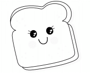 Kawaii Bread Slice - coloring page n° 1165