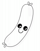 Kawaii Sausage - coloring page n° 1166