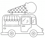 Cartoon Ice Cream Truck - coloring page n° 1174