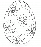 Colored easter egg with flowers - coloring page n° 118