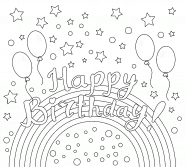 Happy Birthday Rainbow - coloring page n° 1187