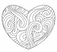 Heart Mandala (with wavy patterns) - coloring page n° 1196