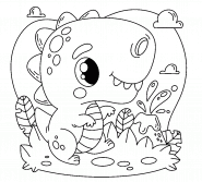 Funny Baby Dinosaur - coloring page n° 1205