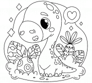 Cartoon Baby Brontosaurus - coloring page n° 1208