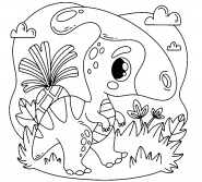 Cartoon Baby Parasaurus - coloring page n° 1209