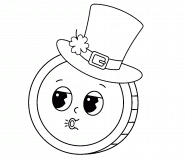 Cartoon Coin with a Hat (St. Patrick's Day) - coloring page n° 1214