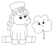 St Patrick's Day Unicorn - coloring page n° 1221
