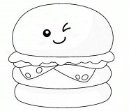 Funny Burger - coloring page n° 1225