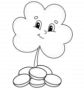 St. Patrick's Day Clover with Gold Coins - coloring page n° 1228