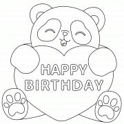 Cute Panda Wishing Happy Birthday  - coloring page n° 1236