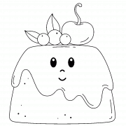 Cartoon Cake with Fruits - coloring page n° 1237