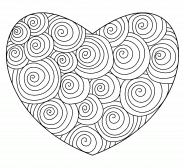 Heart (Mandala with Spiral Pattern) - coloring page n° 1244