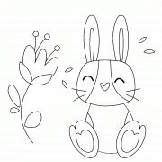 Cartoon Bunny with a Flower - coloring page n° 1258