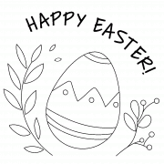 A big Easter Egg with Flowers - coloring page n° 1259