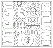 Easter Coloring Page in 70s Geometric Style - coloring page n° 1261